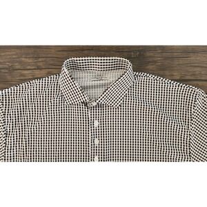Collars And Co. Men's Black and White Gingham Polo Shirt